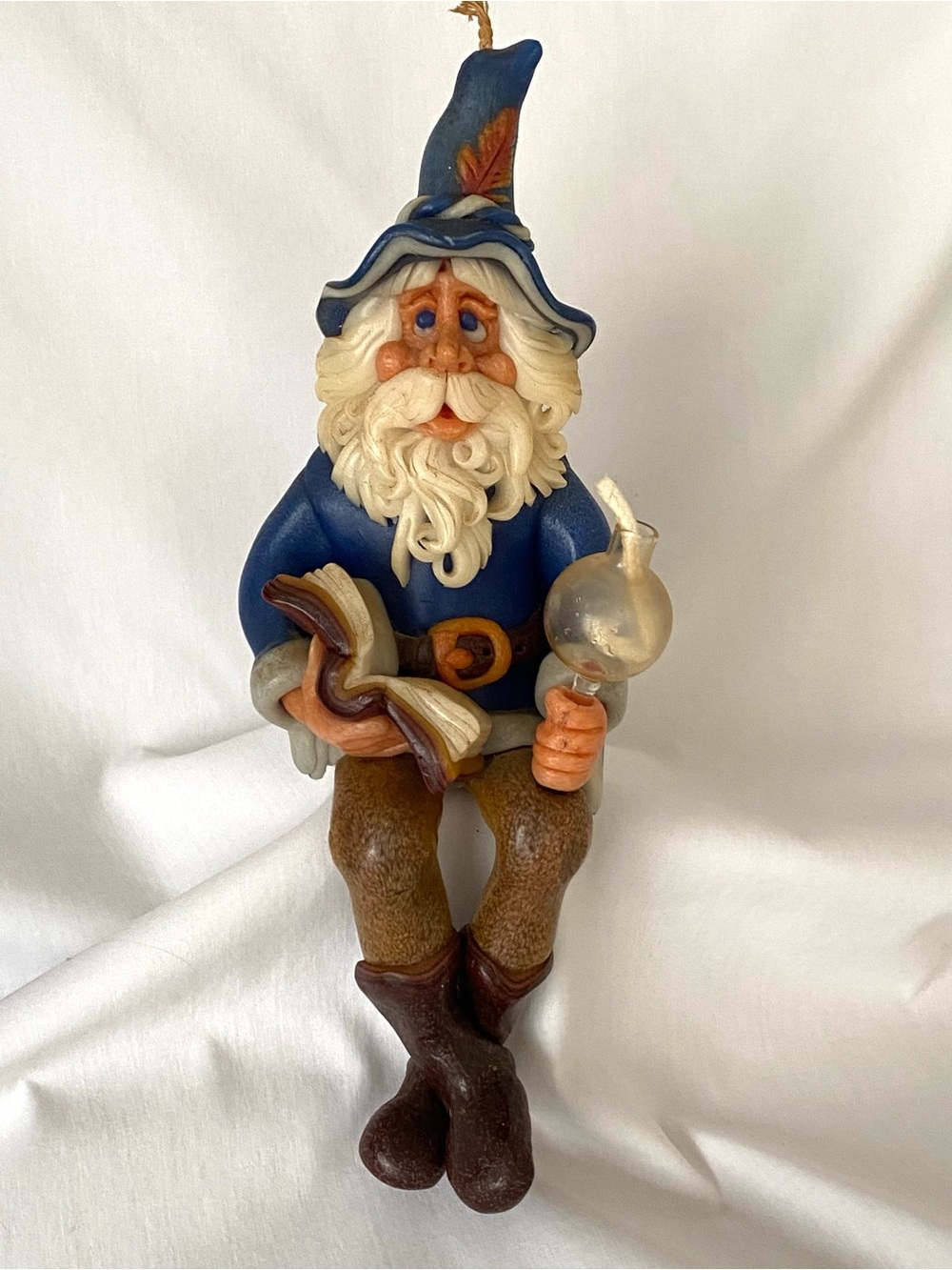 Vintage  Wax Wizard Candle Figurine Old Man Halloween DECOR